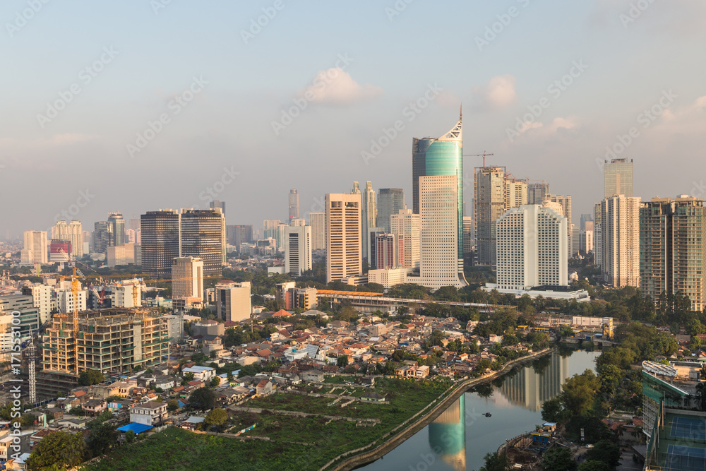Jakarta urban skyline in Indonesia