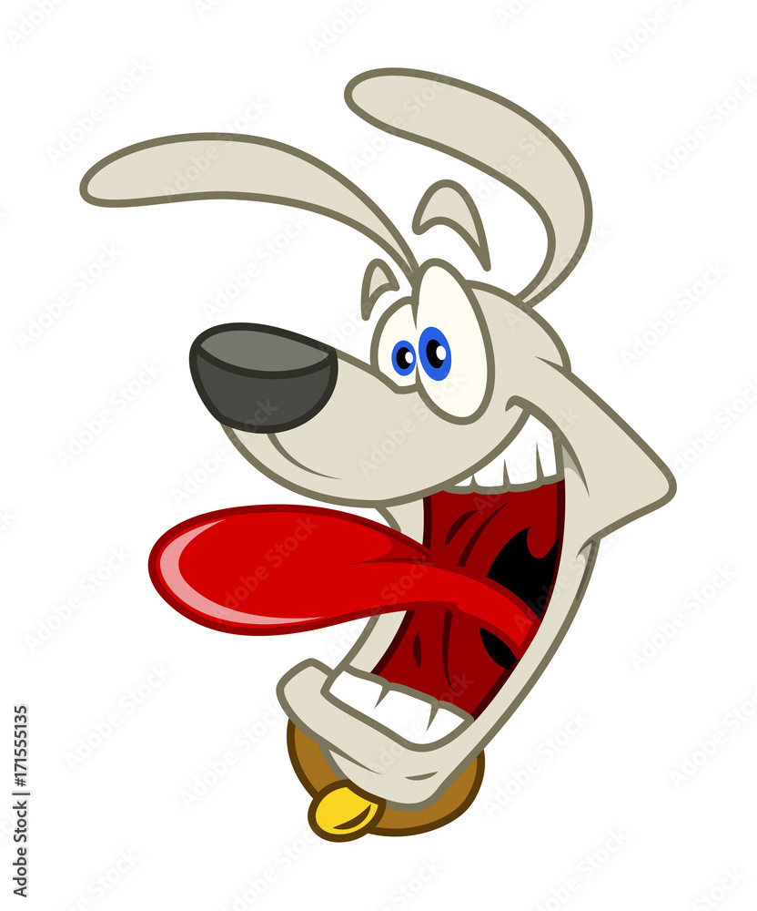 Scared Cartoon Dog Face Expression Vector Stock Vector