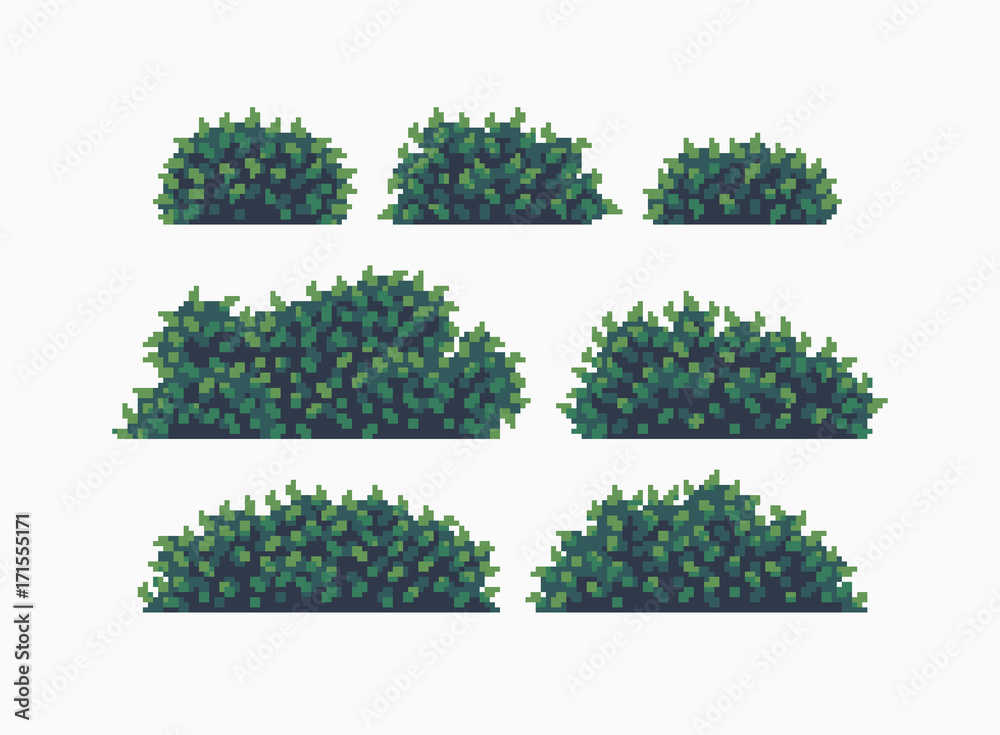 Pixel Art Bushes Pixel Art Bushes