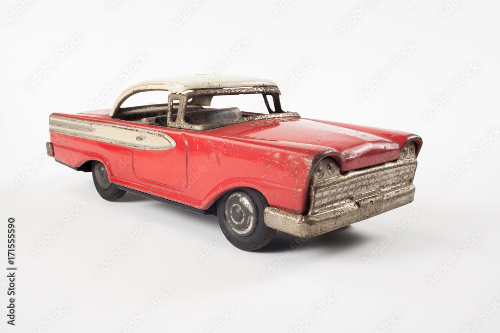 Vintage toy red metal car