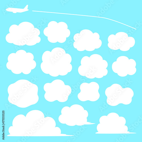 ポップな雲のイラストセット
