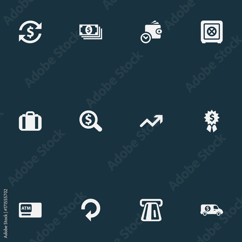 Canvas Print Vector Illustration Set Of Simple Money Icons