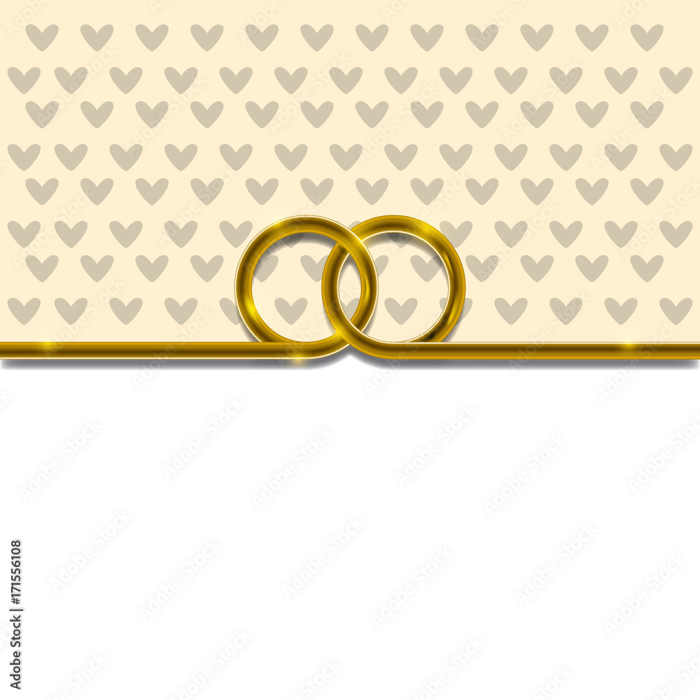 Wedding Background. Interlocked Wedding Rings. Golden wedding rings