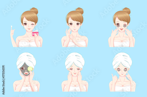 woman with skin care