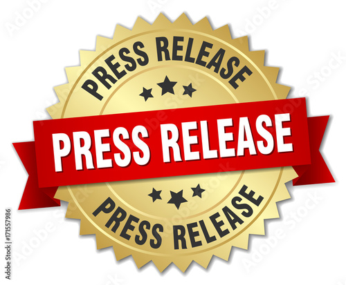 press release round isolated gold badge