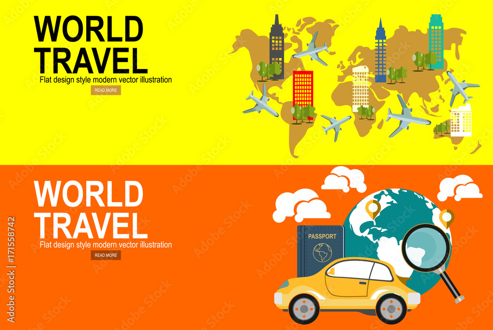 Fototapeta premium Travel and adventure template, travel time,Travel time template.