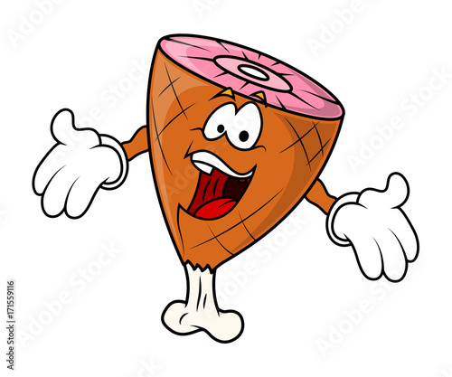 Cartoon Laughing Face - Gammon Meat Vector