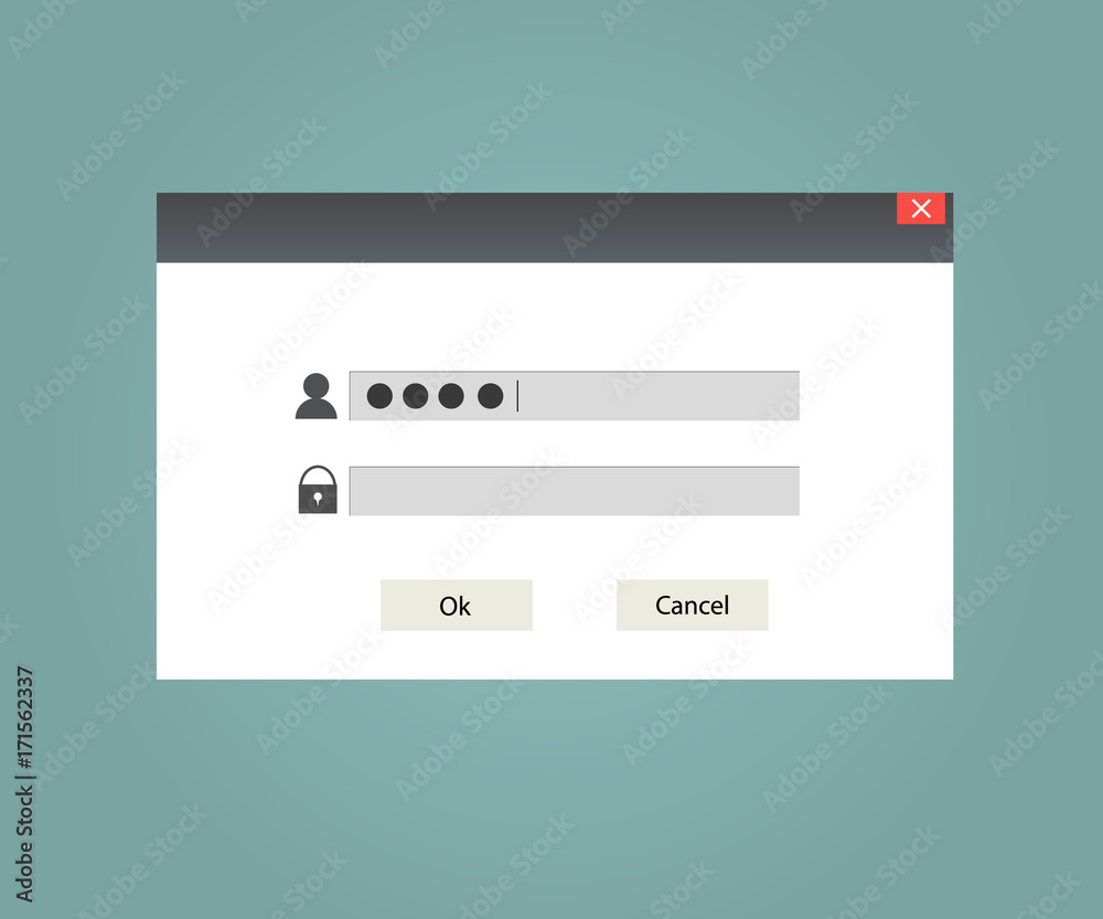 Login screen of the operating system user. Login screen of the operating system user.