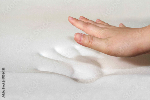 Hand stamp on memory foam