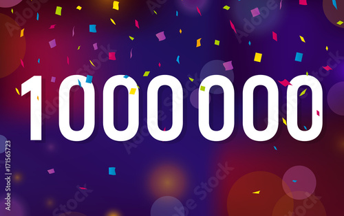 Congratulations 1KK followers, one million followers. Thanks banner background with confetti. Vector illustration