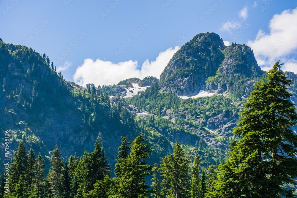 The mountains landscape view at North Cascades National Park, Washington, USA