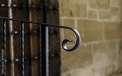 Old forged metal railing