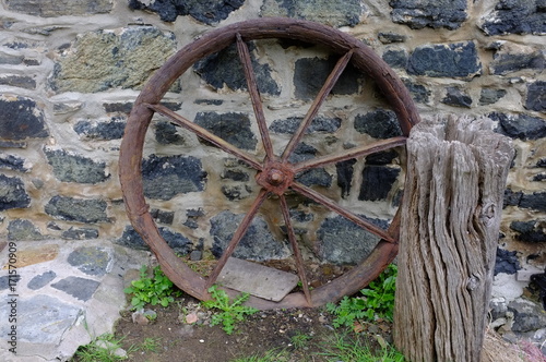 Old rusty wheel.