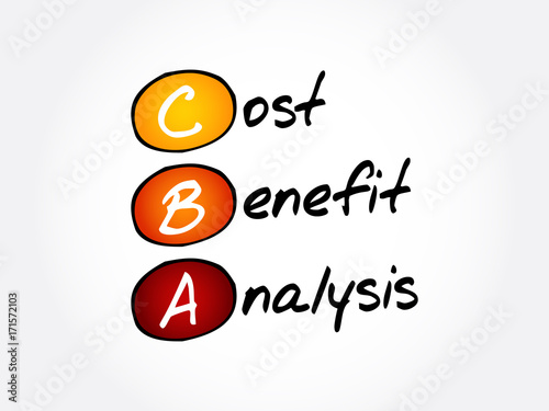 CBA - Cost-benefit Analysis, acronym business concept background