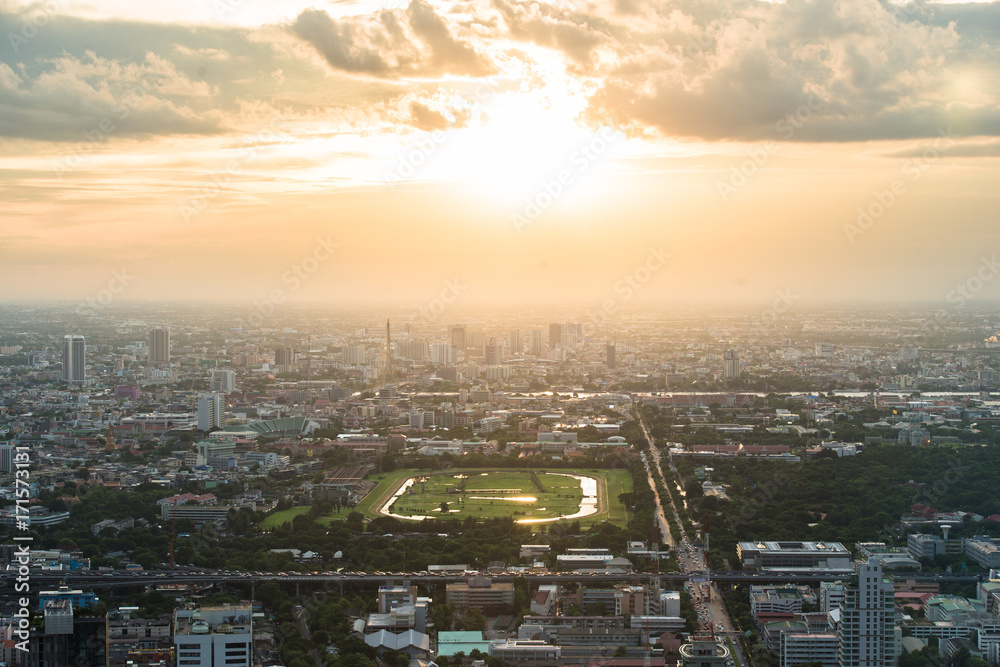 View on the city (skyline of Bangkok)