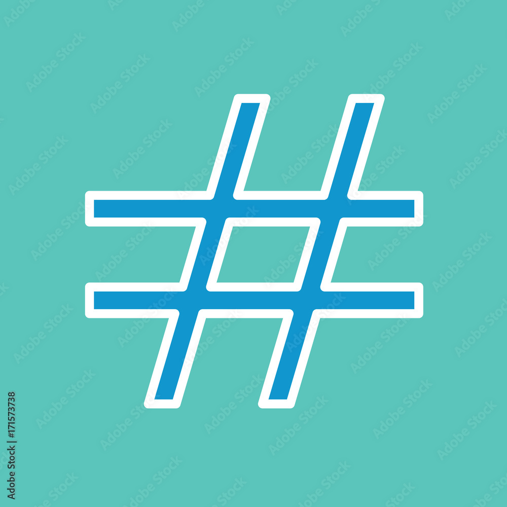 Fototapeta premium blue hashtag icon-vector illustration