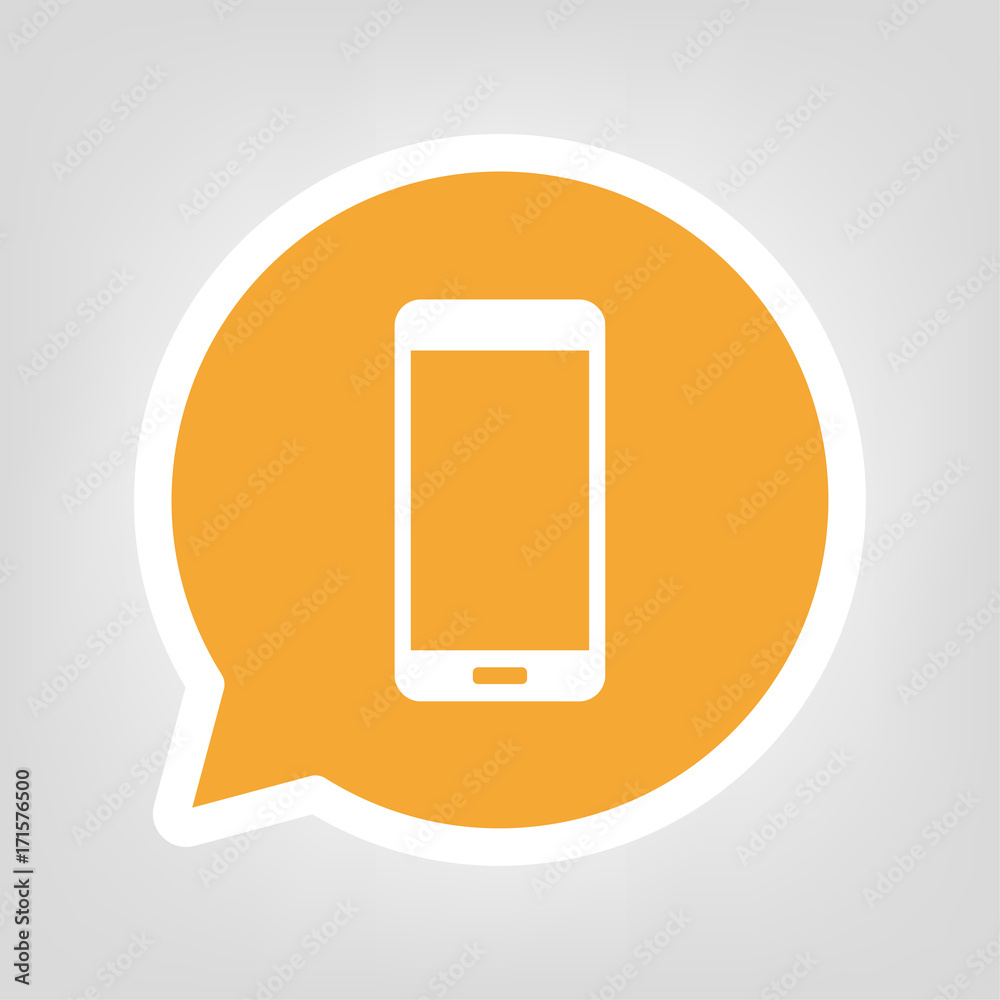 Gelbe Sprechblase - Smartphone