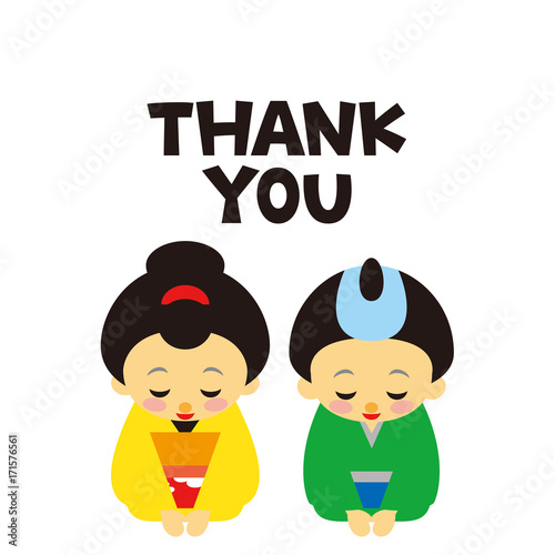 店員さん 江戸時代風 サンキュー Stock イラスト Adobe Stock