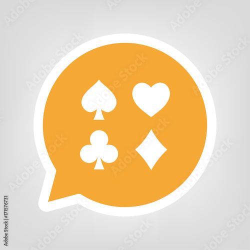 Gelbe Sprechblase - Spielkarten-Symbole