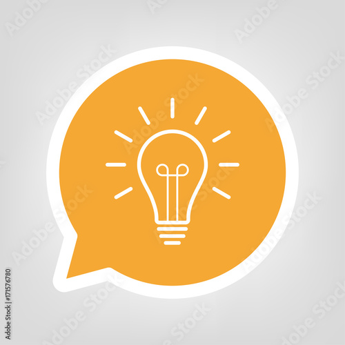 Gelbe Sprechblase - Geistesblitz-Symbol