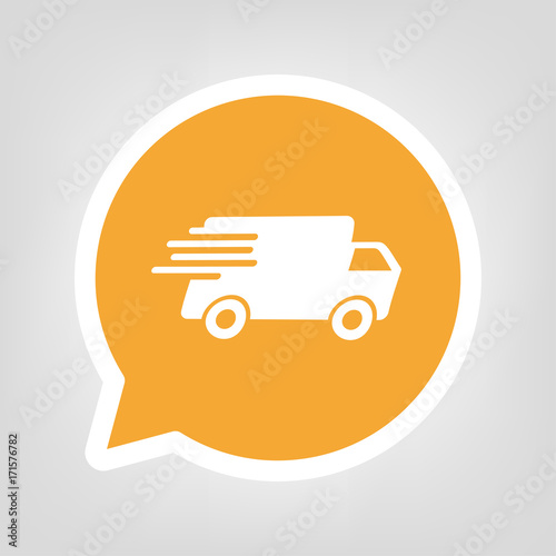 Gelbe Sprechblase - LKW
