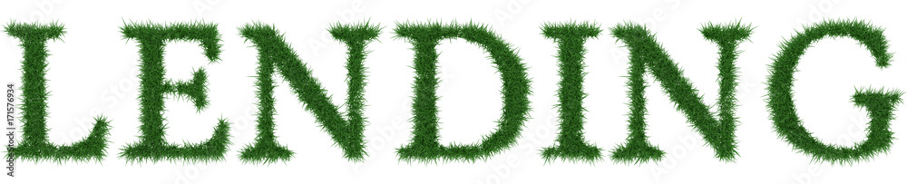 Lending - 3D rendering fresh Grass letters isolated on whhite background. Lending - 3D rendering fresh Grass letters isolated on whhite background.