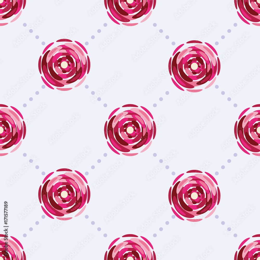 Seamless pattern with beautiful pink flowers
