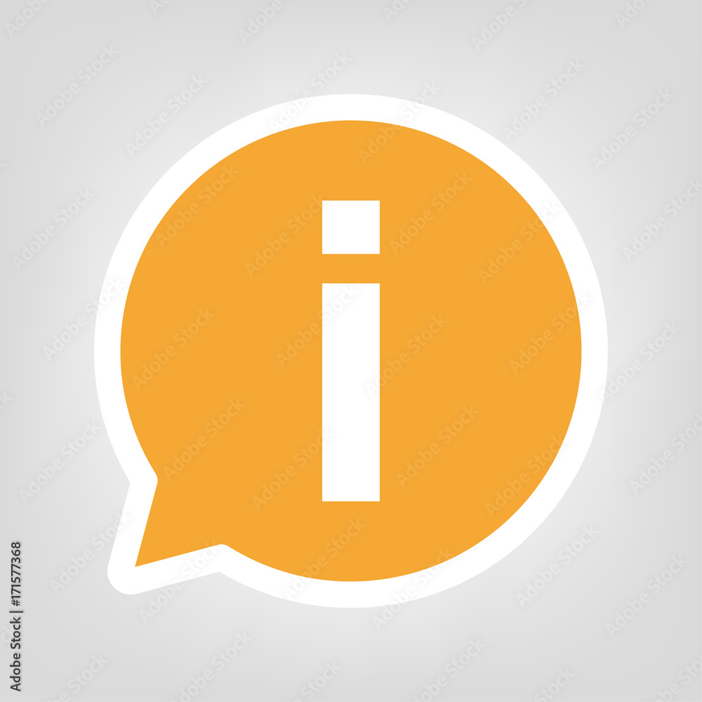 Gelbe Sprechblase - Hinweis-Symbol Gelbe Sprechblase - Hinweis-Symbol