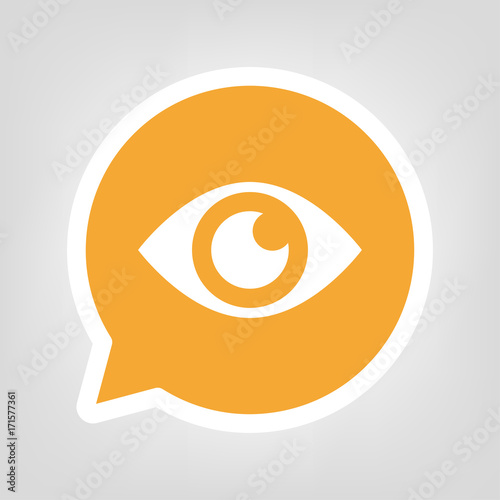 Gelbe Sprechblase - Auge