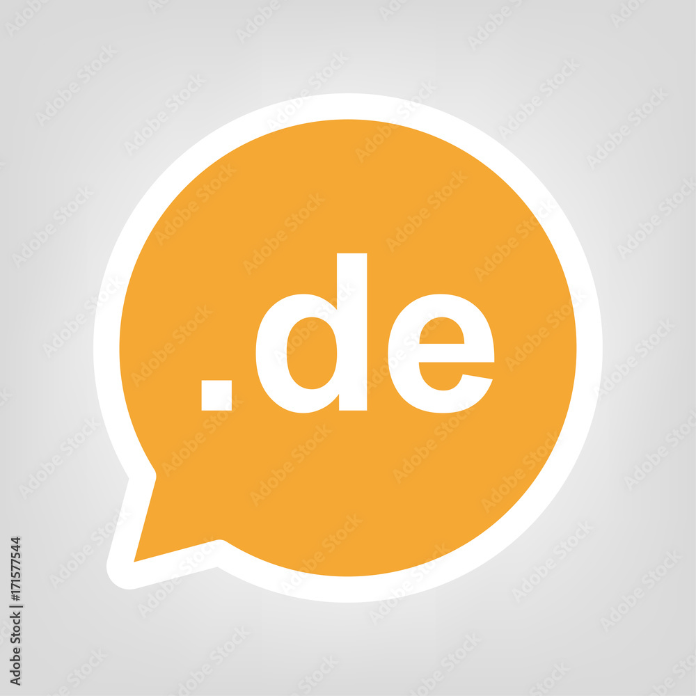 Gelbe Sprechblase - .de-Domain simpel Gelbe Sprechblase - .de-Domain simpel