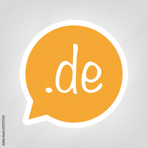 Gelbe Sprechblase - .de-Domain kreativ