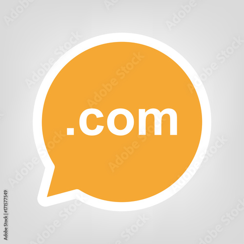 Gelbe Sprechblase - .com-Domain simpel
