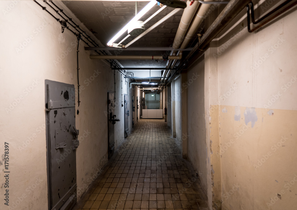 Prison tunnel in basement