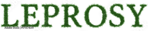 Fotografie, Obraz Leprosy - 3D rendering fresh Grass letters isolated on whhite background