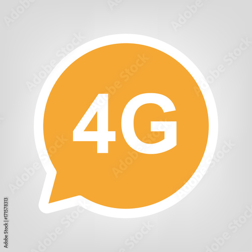 Gelbe Sprechblase - 4G-Symbol