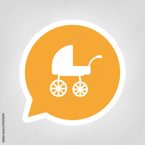 Gelbe Sprechblase - Kinderwagen