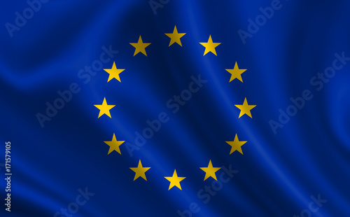 European Union flag. Flag of European Union. European Union flag illustration. Official colors and proportion correctly. European Union background. Symbol, icon. 