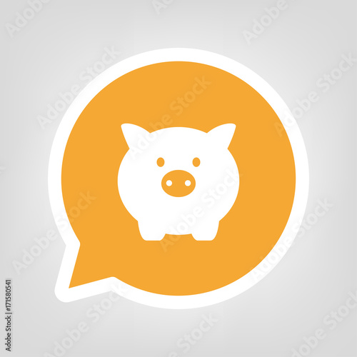 Gelbe Sprechblase - Sparschwein