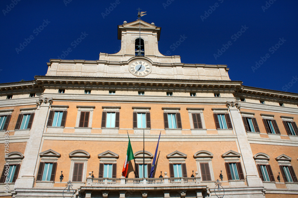 Palazzo Montecitorio is a famous buildng in Rome and the seat of the Italian Chamber of Deputies.