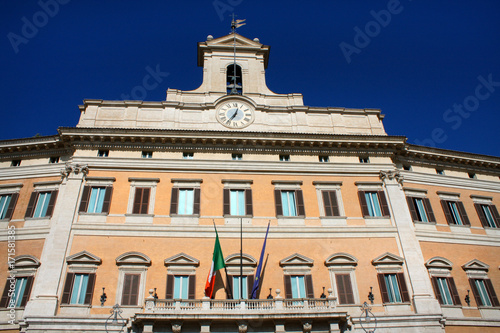 Palazzo Montecitorio is a famous buildng in Rome and the seat of the Italian Chamber of Deputies. © Miroslav110