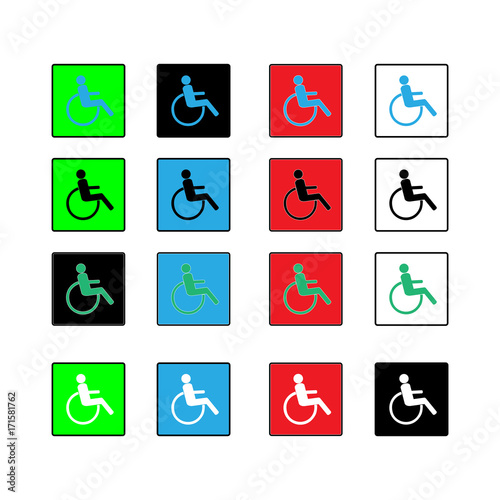 Disabled icon in square set