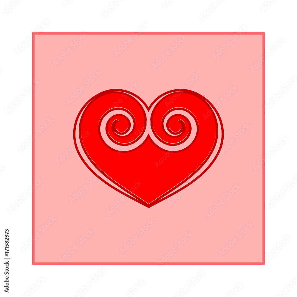 Red heart in square sign Red heart in square sign