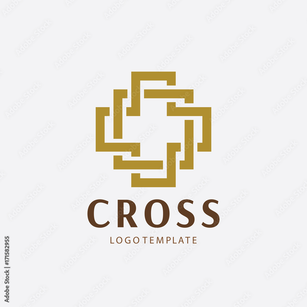 Medical center logo with a cross. Abstract geometric cross symbol. Christian cross icon. Doctor logo help icons business logo Medical center logo with a cross. Abstract geometric cross symbol. Christian cross icon. Doctor logo help icons business logo