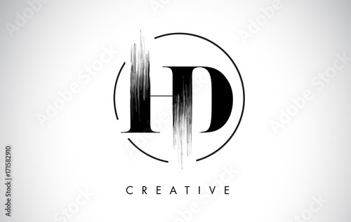 HD Brush Stroke Letter Logo Design. Black Paint Logo Leters Icon.