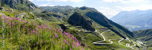 Tremola old road which leads to St. Gotthard pass photo