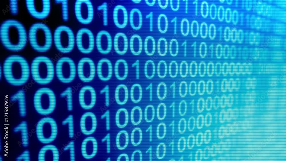 Blue animated binary code Blue animated binary code