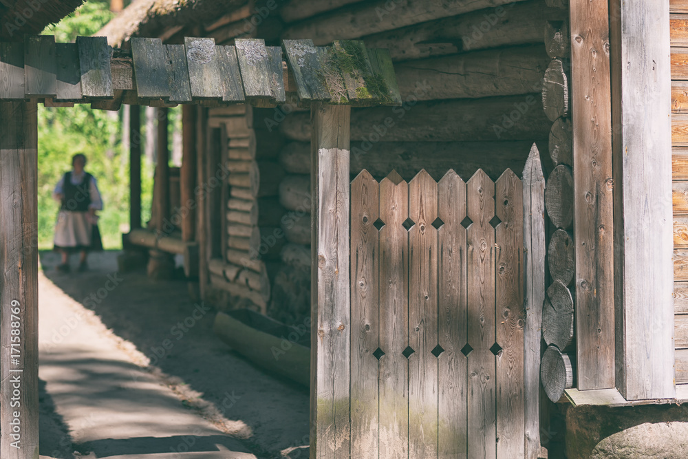 Obraz premium Vintage rural wooden house