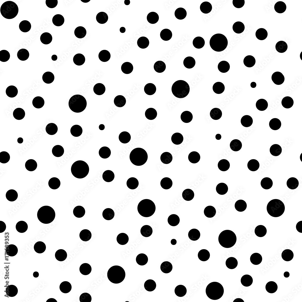 Polka dot black seamless pattern. Polka dot black seamless pattern.