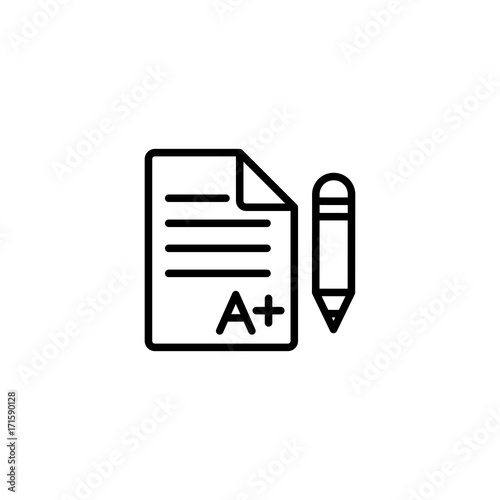 school test exam black line icon