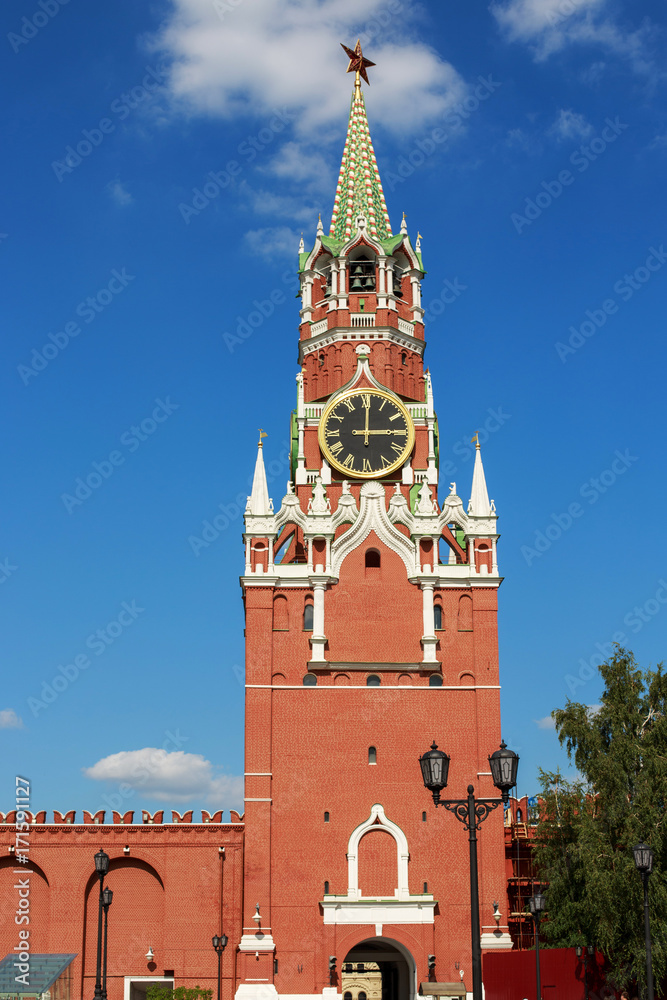 Kremlin in Moscow. building with a clock Kremlin in Moscow. building with a clock